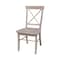 International Concepts Set of 2 X-Back Chairs with Solid Wood Seats, Washed Gray Taupe C09-613P - alternate 1
